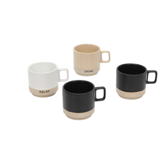 Set de 4 cești pe suport LUCA, 4 x 240 ml