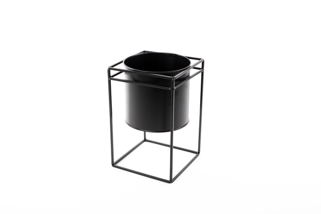 Set suport pentru flori modern din metal, 2 bucăți, negru