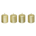 Set lumanari satinate, 4 bucati, 4 x 4,5 cm