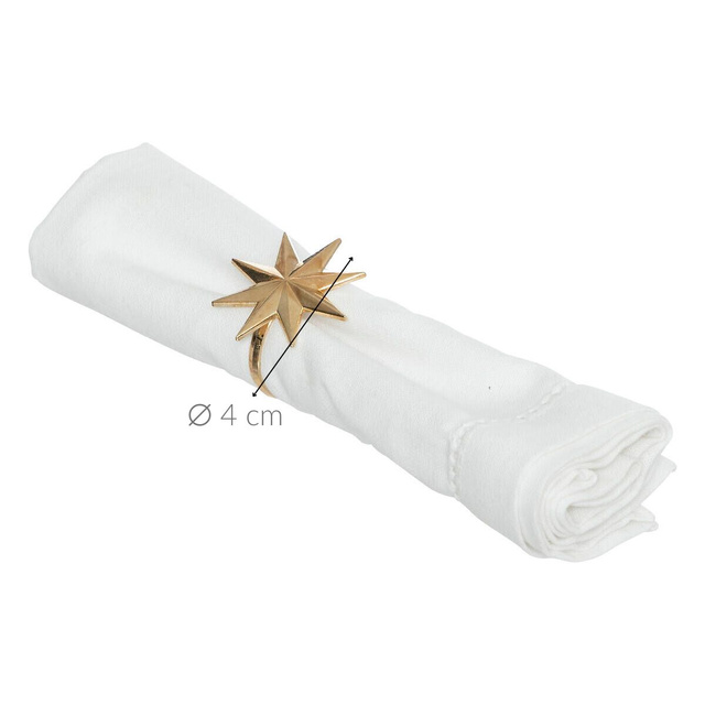 Inele pentru servetel, stea aurie, 2 bucati