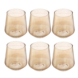Pahare pentru bauturi reci OLGA, culoare sampanie, 6 bucati