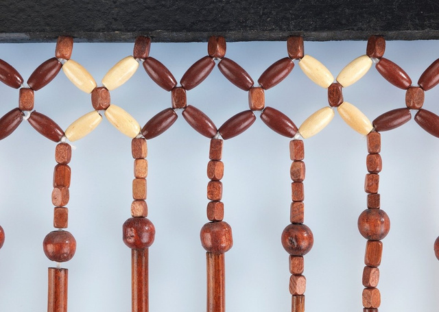 Perdea pentru ușă cu margele din lemn, 90 x 200 cm