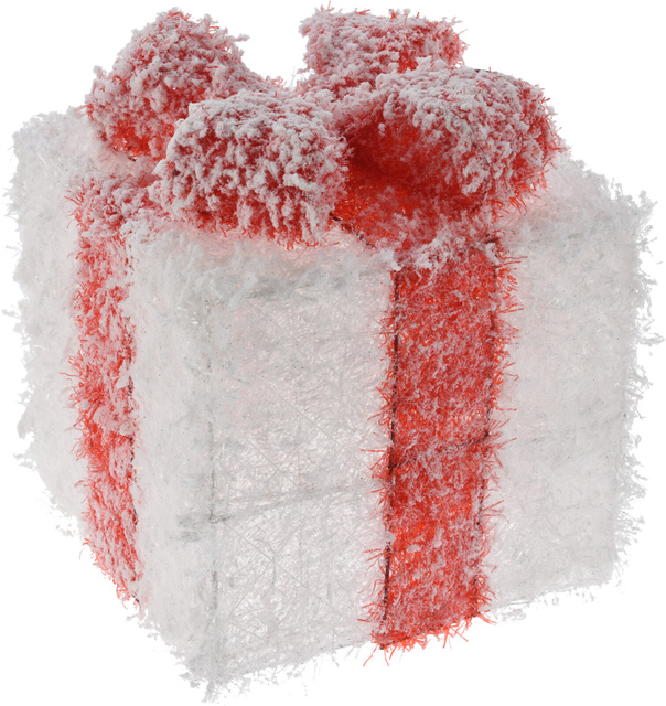 Decorațiune luminoasă cu zăpadă artificială, 3 cadouri