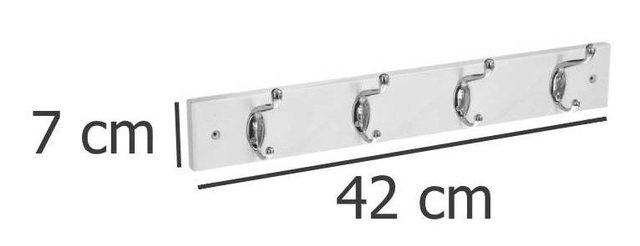 Cuier universal 4 carlige, pe bandă de lemn