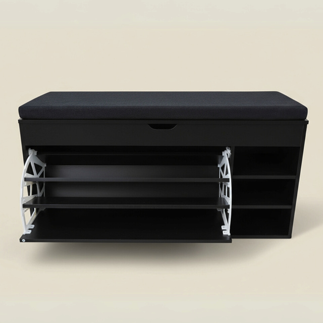 Dulap pentru pantofi cu loc de șezut și rafturi retractabile GRADIA, 100 x 34 x 50 cm