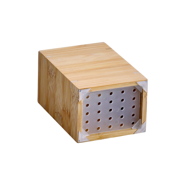 Pahar pentru periuțe de dinți din bambus, 8 x 6 x 12 cm