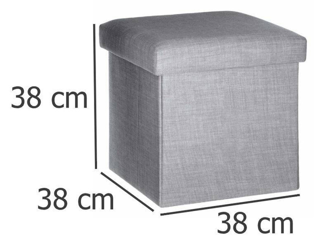 Puf cu spatiu de depozitare, 38 x 38 cm, pliabil