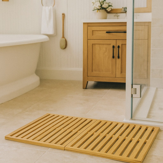 Covoare din bambus pentru baie AVELA, 100 x 50 cm