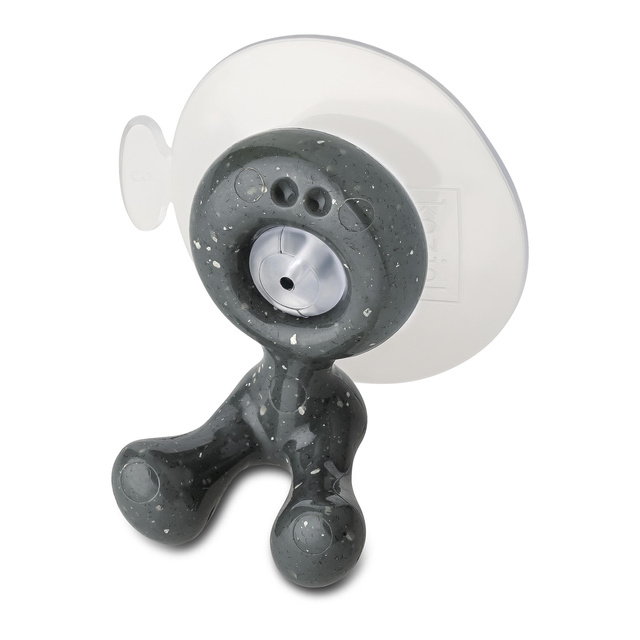 Suport pentru periuțe de dinți TOMMY, fixat cu ventuză, KOZIOL, alb reciclat