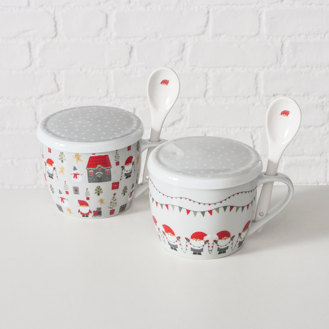 Cana jumbo de Crăciun cu capac și linguriță MONTI, 600 ml