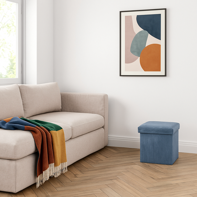 Puf din catifea cu spațiu de depozitare ARUM, 38 x 38 x 38 cm