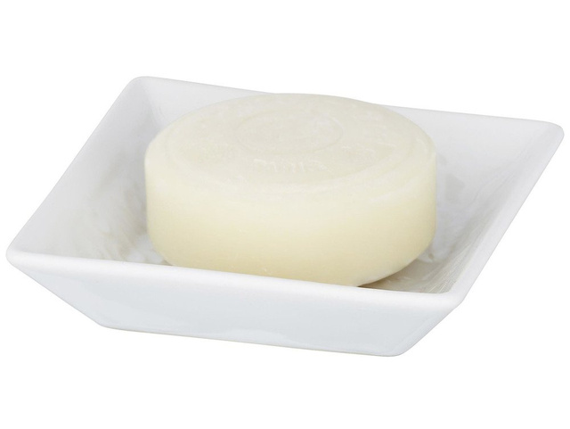 Savoniera cu un ornament elegant, suport ceramic pentru baie - WENKO