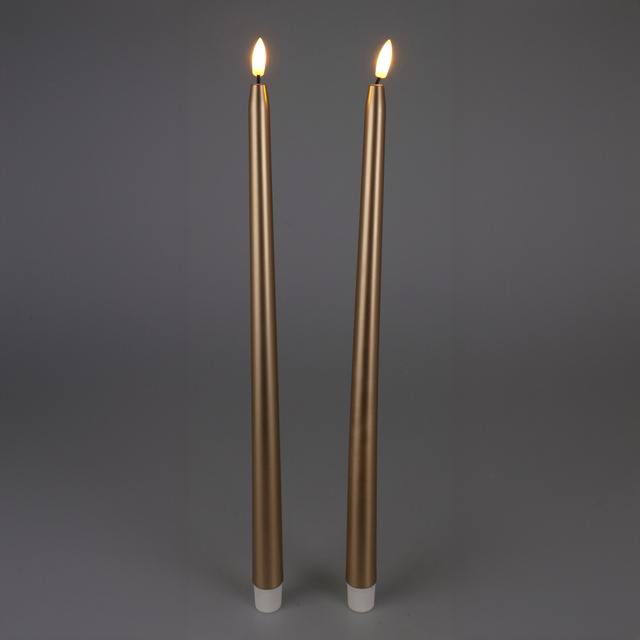 Lumânări de masă din ceară cu LED, 38 cm