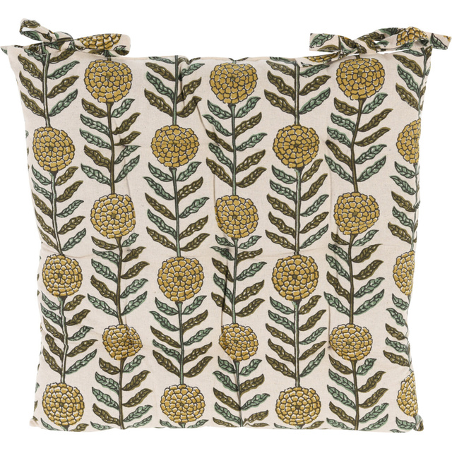 Perna pentru scaun legată, model cu flori, 100% bumbac, 40 x 40 cm