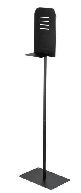 Suport dozator pentru dezinfectant pentru maini, otel inoxidabil, inaltime: 150 cm, negru, Wenko