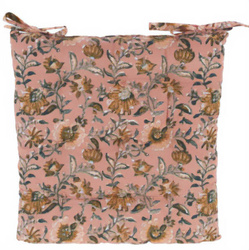 Perna pentru scaun legată, model cu flori, 100% bumbac, 40 x 40 cm