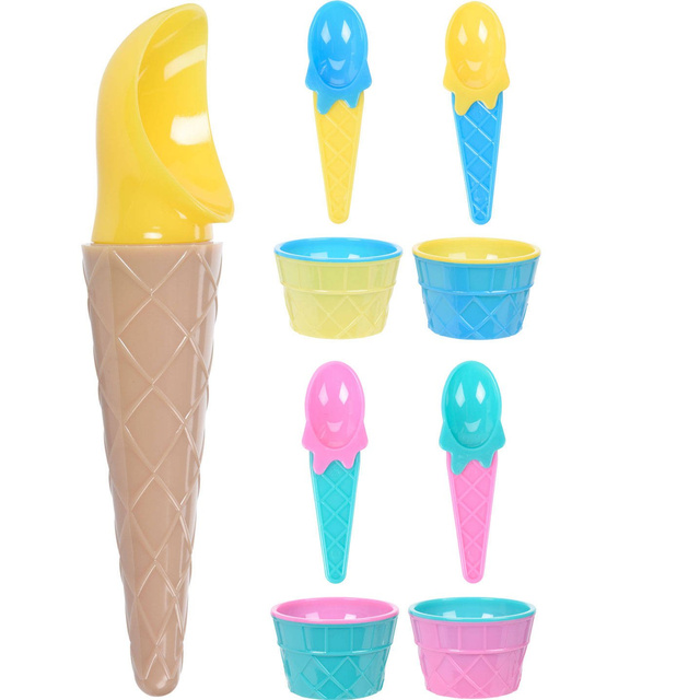 Set de servire pentru inghetata pentru 4 persoane