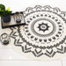 Covor decorativ în stil boho, culori alb-negru, Ø 120 cm