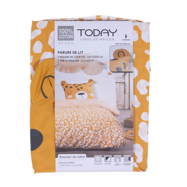 Lenjerie de pat pentru copii MAGIC JUNGLE cu urechiușe, 100% bumbac