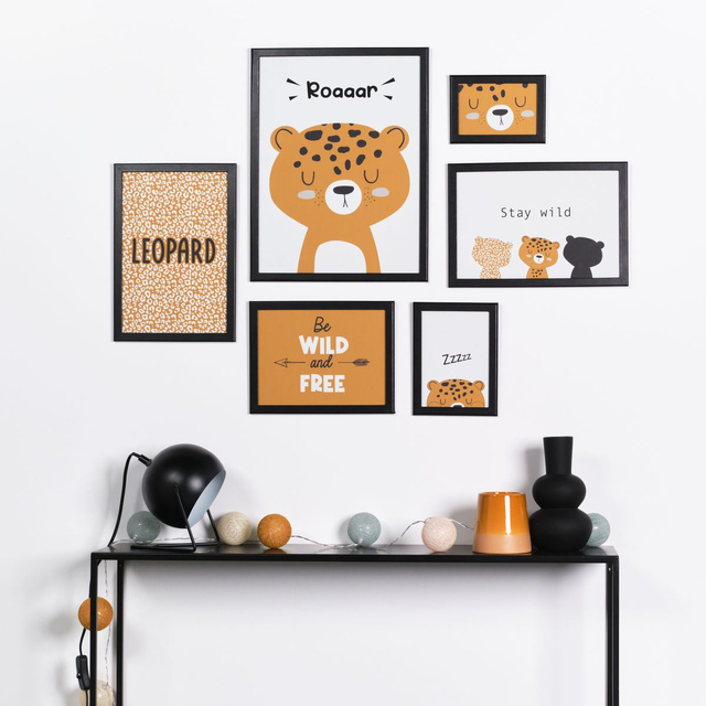Set de 6 rame pentru fotografii LEOPARD, MDF