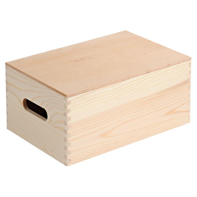 Cutie din lemn cu mânere și capac, 29 x 19 cm, Kesper