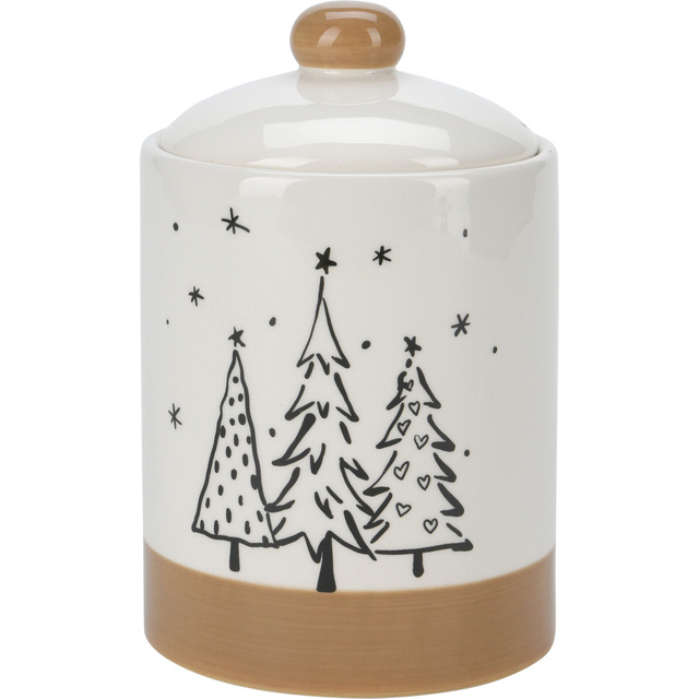 Borcan pentru biscuiți cu motiv de brăduți, Ø 12,5 x 18 cm