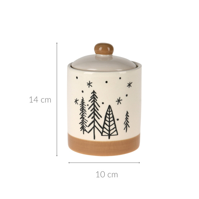 Borcan pentru biscuiți cu motiv de brăduți, Ø 10 x 14 cm