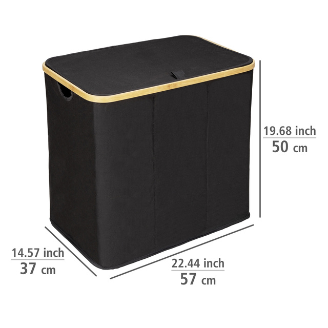Coș de rufe, bambus, 57 x 50 x 37, Trio Ecori, WENKO