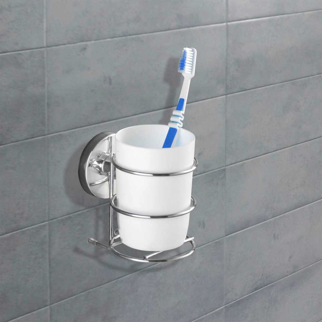 Recipient pentru periuțe de dinți MILAZZO, Vacuum-Loc - oțel cromat, WENKO