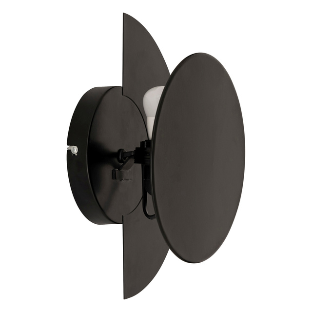 Aplica de perete neagră loft MYSTI, înălțime 30,5 cm
