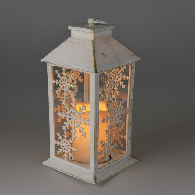 Lanterină de iarnă cu lumânare LED, 28 cm