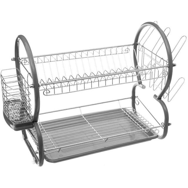 Scurgator vase 2 niveluri + coș pentru tacâmuri