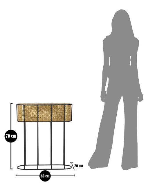 Suport pentru ghiveci, dantela metalica, inaltime 70 cm