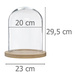 Cupolă din sticlă, Ø 23 cm, pe o bază din lemn