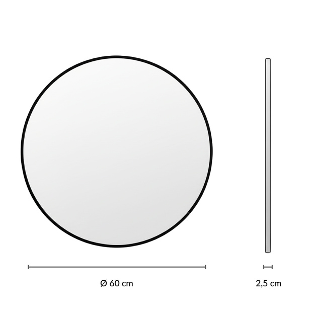 Oglindă de perete rotundă LØOP, Ø 60 cm