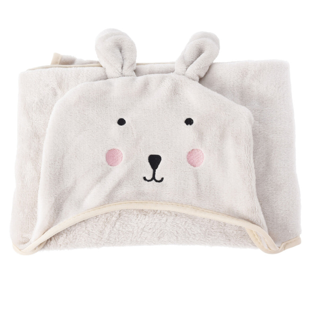 Pătură pentru copii cu glugă TIBI, 100 x 70 cm