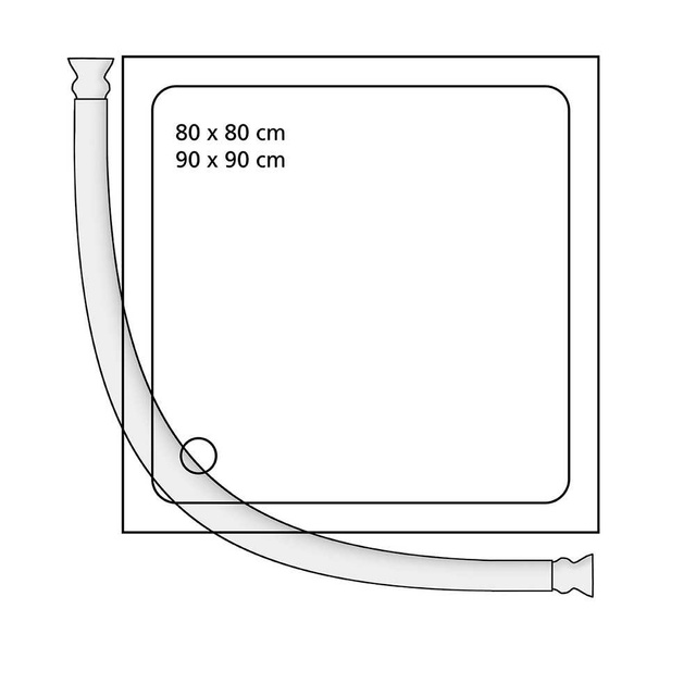 Șină de duș universală, 80 x 80/90 x 90 cm, alb, WENKO