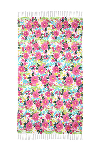 Pătură de plajă cu flori, DOLCEVITA, 90 x 180 cm