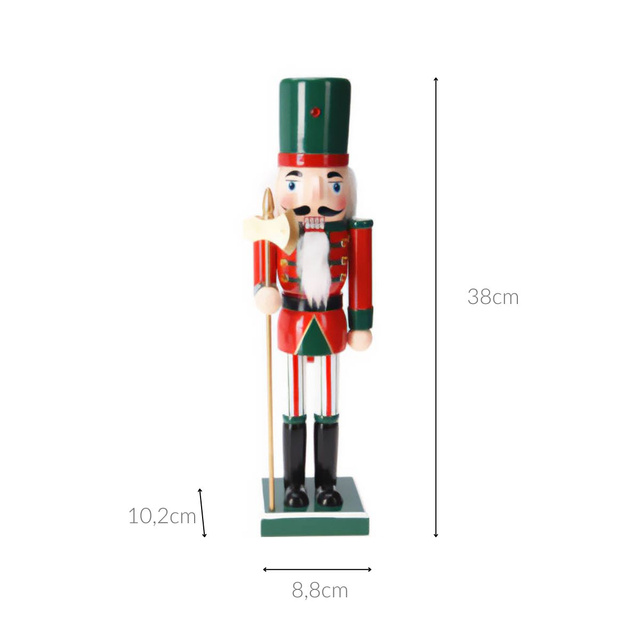 Bunicul de nuci, figură din lemn de pin, 38 cm