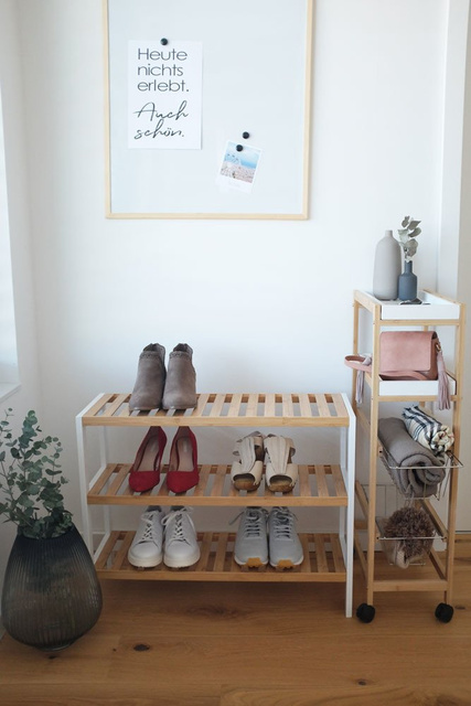 Carucior de bucatarie, masa din bambus, bar pe roti.