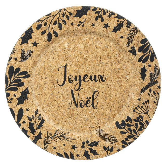 Farfurie decorativă cu sclipici, auriu, Ø 33 cm