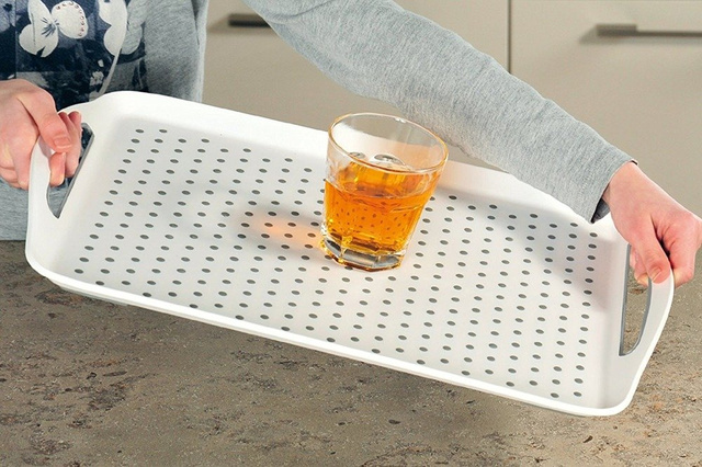 Tava servire Kesper, 45.5 x 32 x 4.5 cm, Plastic, Negru