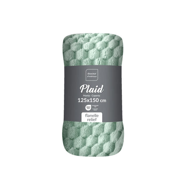 Pătură din flanel 125 x 150 cm FROSTY, verde deschis