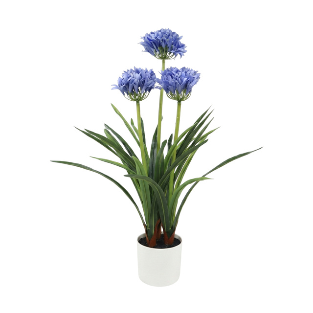 Floare artificială în ghiveci Agapant, 50 x 80 cm, albastră