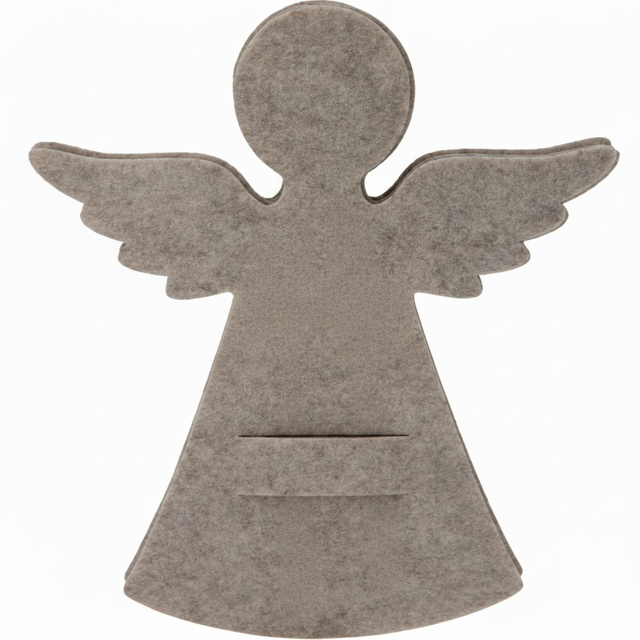 Buzunar din fetru pentru tacâmuri în formă de îngeraș, 22 x 20 cm, bej