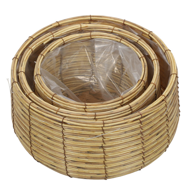 Huse pentru ghivece împletite, 3 buc în diferite dimensiuni