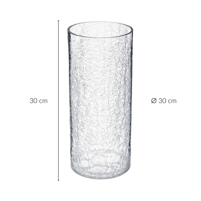 Vază de sticlă, efect de sticlă mată, 30 cm