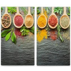 Plăci de gătit din sticlă securizată, tocător, plăci rezistente la căldură, model 2.