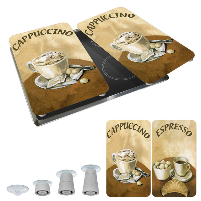 Plăci de protecție din sticlă COFFEE pentru aragaz – 2 bucăți, WENKO, cafea