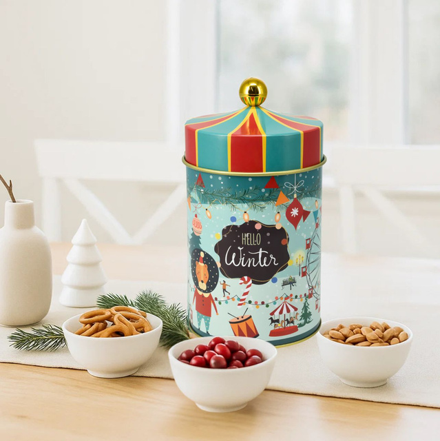 Cutie pentru prăjituri FIABA cort de circ, 1 L, marin